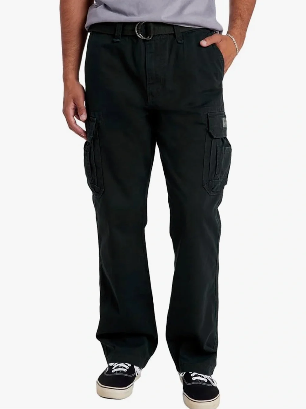 UNIONBAY Men's Survivor Relaxed Fit Cargo Black Pants Size 38x32 NWT Utility